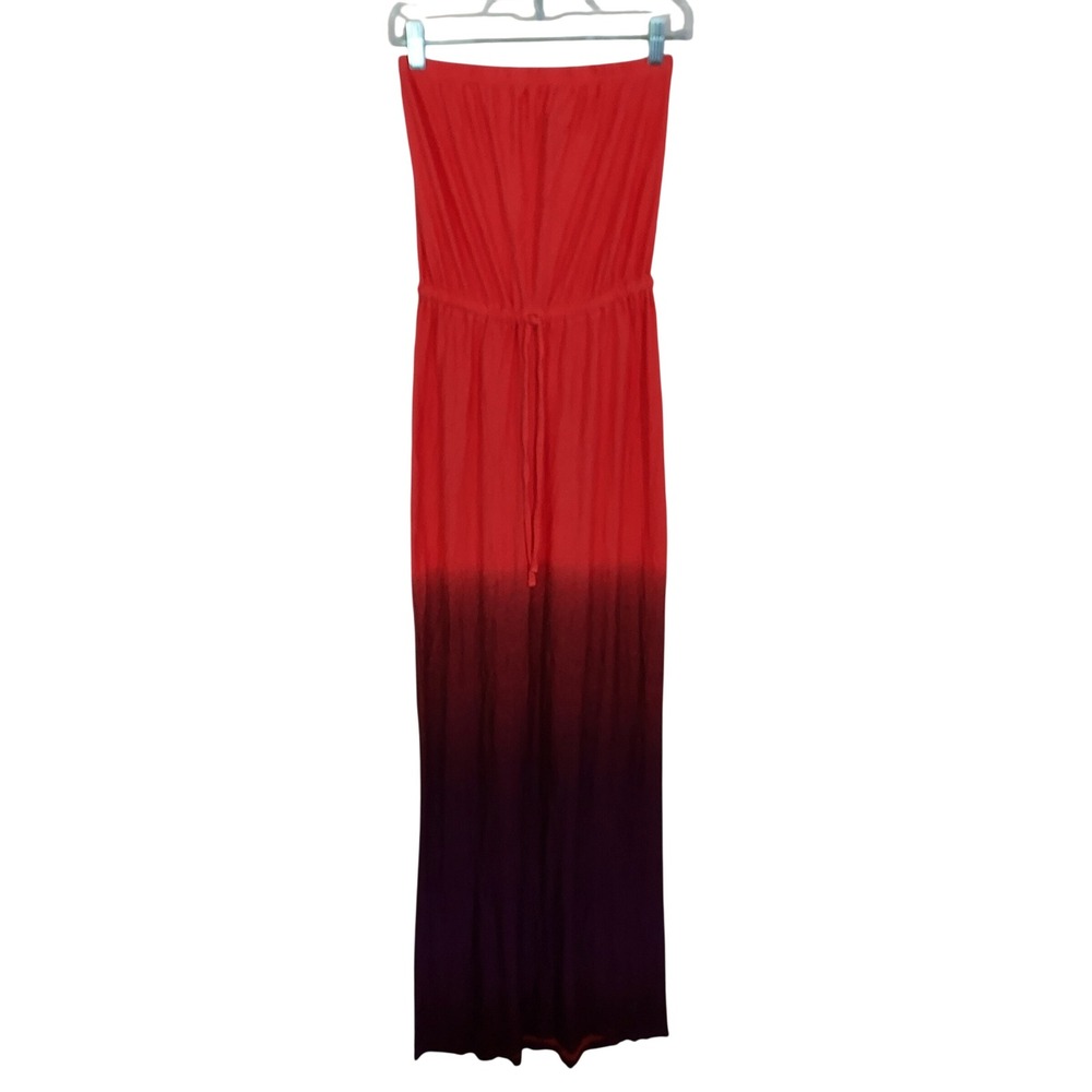 Old Navy Red Purple Ombre Dip Dye Tube Top Maxi Dress S Indie Sunset Festival